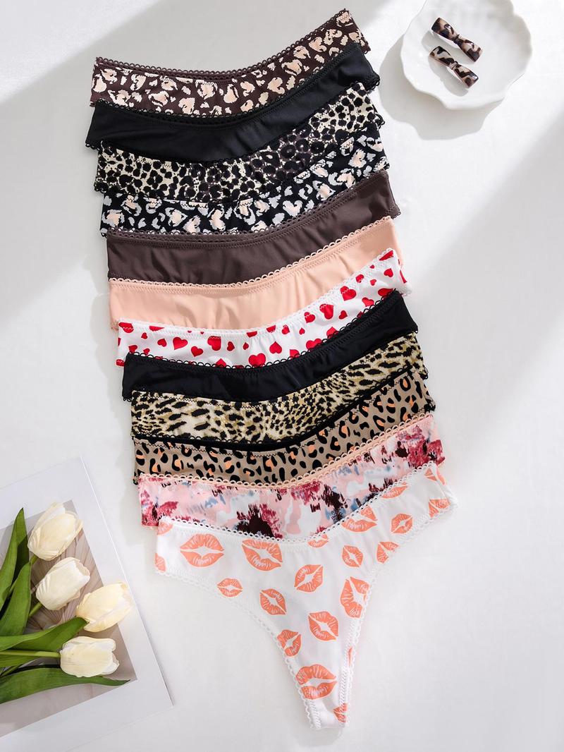 Women's All Over Print Thong, Soft Comfy Breathable Knicker for Daily Wear, Underwear for All Seasons, Soft Comfy Panties