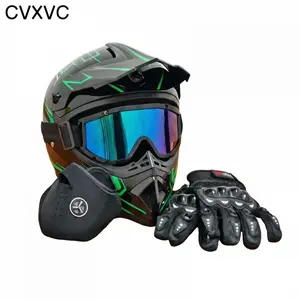 CVXVC DOT Certified Adult Off-Road Motorcycle Helmet with Goggles, Gloves & Face Mask - Full Face Motocross Dirt Bike Helmet for Men summerwins,summerwins