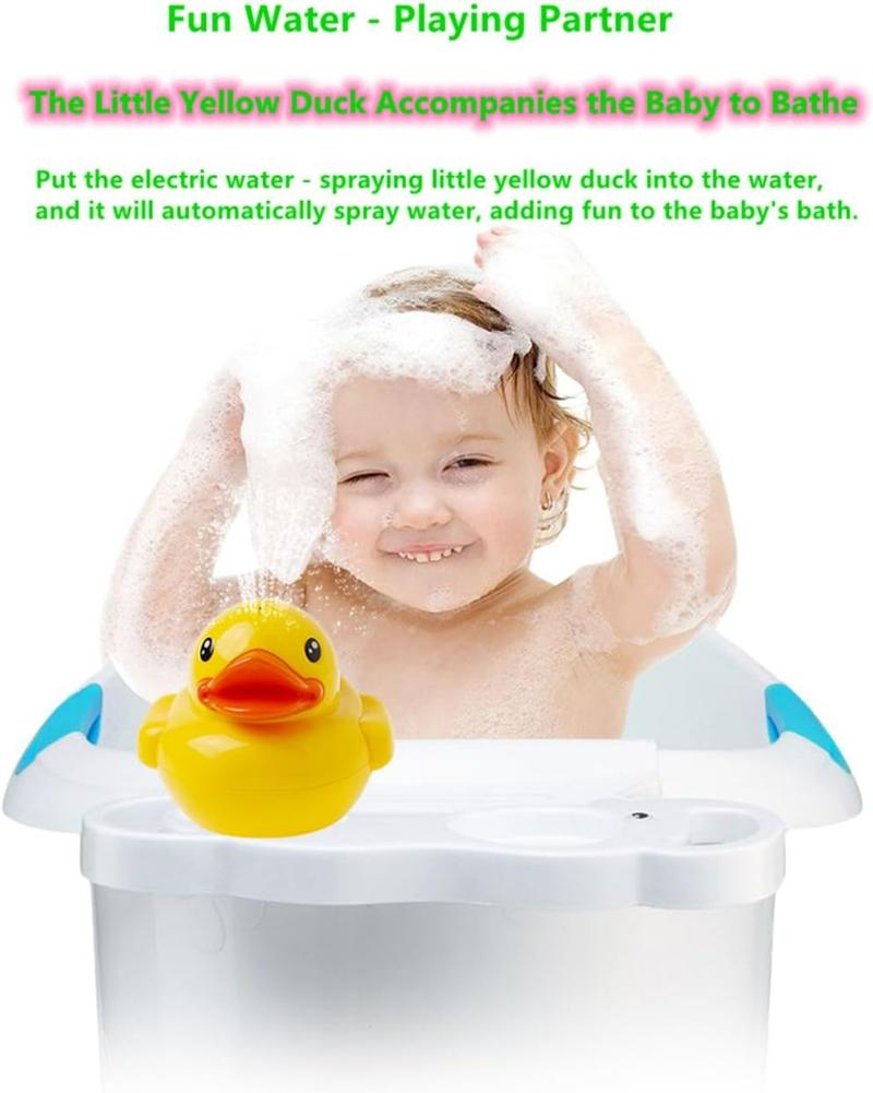 Baby Duck Fountain Bath Toy with 360° Rotating Spray & Dual-Mode Switch for Early Learning Unisex