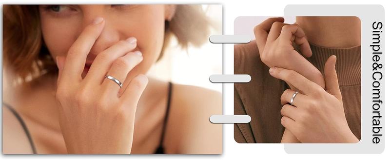 MILACOLATO 925 Sterling Silver Rings for Women Men Beveled Edge Plain Thumb Ring High Polish Wedding Band Ring Comfort Fit Size 6-11, 3mm 4mm 5mm 6mm MILACOLATO 925 Sterling Silver Rings for Women Men Beveled Edge Plain Thumb Ring High Polish Wedding Band Ring Comfort Fit Size 6-11, 3mm 4mm 5mm 6mm