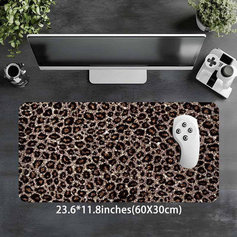 Leopard Pattern Mouse Pad, Rectangle Gaming Mouse Pad, Non-Slip Mousepad, Office Desk Keyboard Mouse Mat for Home Office Game Room Desk, Desk Accessories