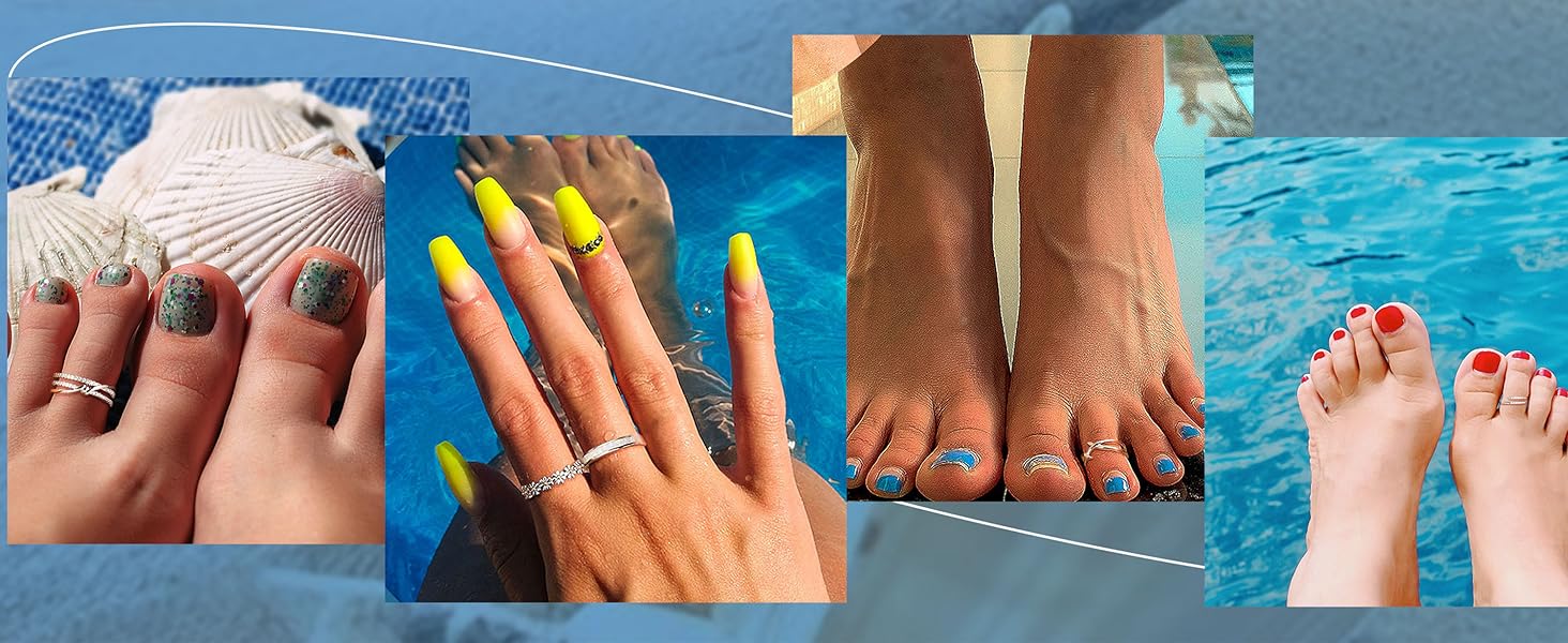 Adjustable Toe Ring Beach Band Nail Rings for Women 925 Sterling Silver Toe Rings Daisy Flower CZ Cross Opal Twist Knot Rings Cuff,Open Womens Foot Jewelry