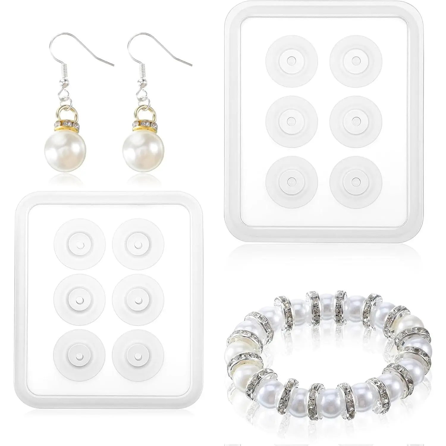 Bead Mold, 2 Pack   Molds  Bead Molds with Hole fot  Making DIY Bracelet Craft Decoration Supplies