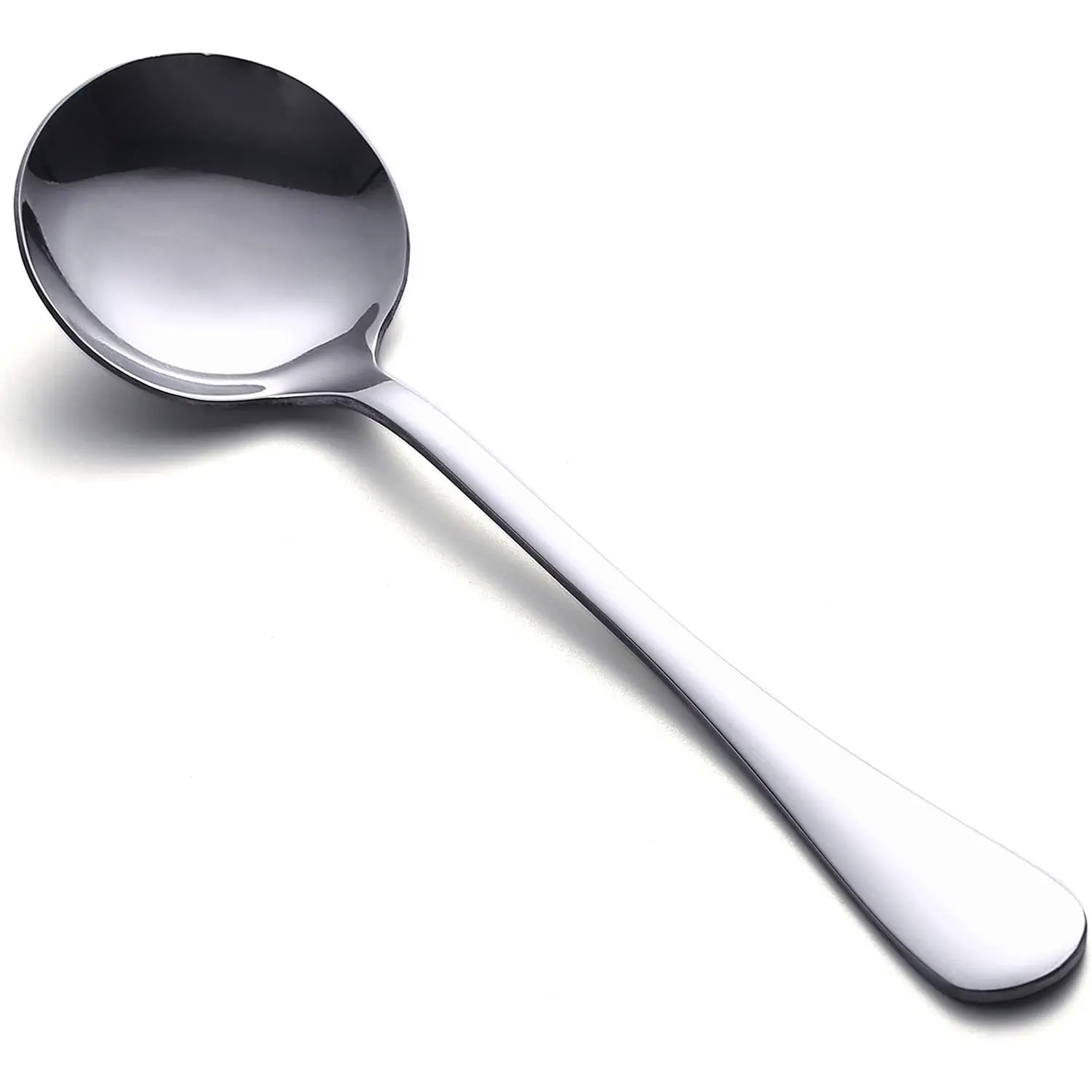 Soup Spoons, 8 count Stainless Steel Spoons Heavy-Weight Round Spoon Flatware