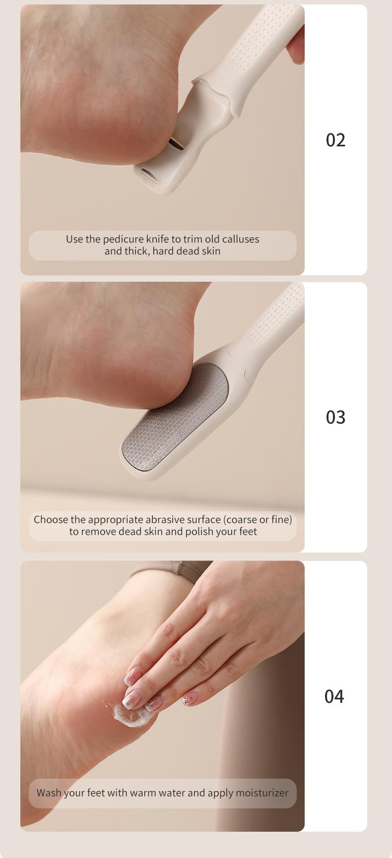 FaSoLa foot grinding tool for removing dead skin and calluses, home-use pedicure stone for scraping the soles and heels, double-sided foot scrubber