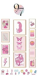 Vintage Eclectic Home Decor - 16 Pcs Boho Gallery Wall Art Prints Set, Cute Dorm Posters For Room Aesthetic Pictures, Earthy Boho Wall Decor For Girl Bedroom Apartment Decoration (Unframed)