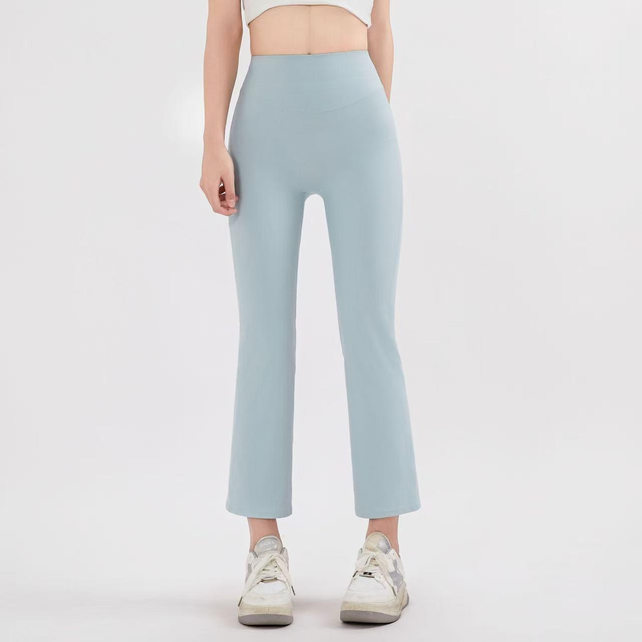 Nude High Waist Elastic Yoga Micro-flare Pants Leggings Gym Peach Lifting Hips Tight-fitting Outwear Pilates Waist Sculpting
