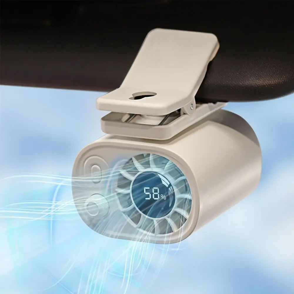 Umbrella Handle Clip Fan, Mini USB Rechargeable Fan with 1400mAh Battery, 360° Flexible Adjustment, Strong Airflow, Lightweight Cooling for Outdoor Riding, Walking, and Daily Use