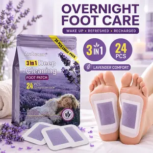 Audozava 3-in-1 Deep Cleaning Foot Patch – Lavender Scented Overnight Detox & Relaxation Pads, 24PCS, Natural Ingredients for Toxin Removal, Foot Care, Softened and Refreshed Feet, Perfect for Home Spa & Self-Care