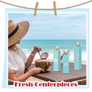 3 Pcs Hello Sweet Summer Table Block Signs Rustic Farmhouse Wood Lemon Centerpiece Blue Yellow Green Hello Summer Decorations for Tiered Tray Decor Home Office Kitchen Mantel Shelf Indoor