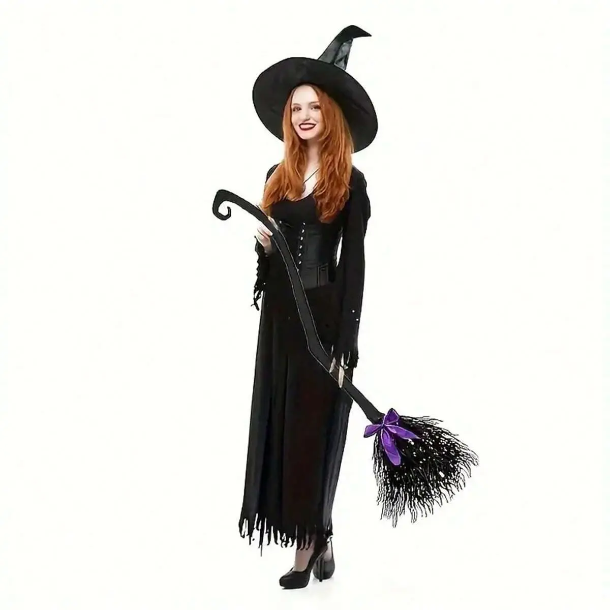 Halloween Witch Broom, Wicked Witch Broom for Cosplay, Cosplay Accessory, Party Props and Decorations, Halloween Party Supplies, Broom Props