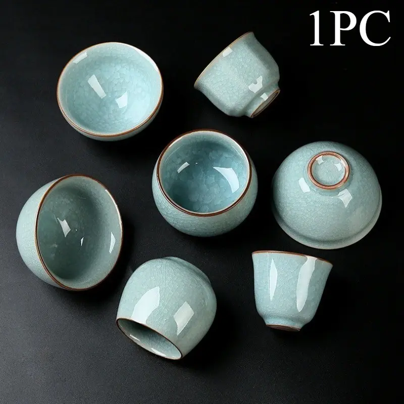 Ancient Eastern Porcelain Cup, Ru Kiln Ice Flower Master Cup, Ceramic Tea Cup, Drinking Tea Cup, Coffee Cup, Birthday Gift, 1pc, Elegant Design, Traditional, Drinkware
