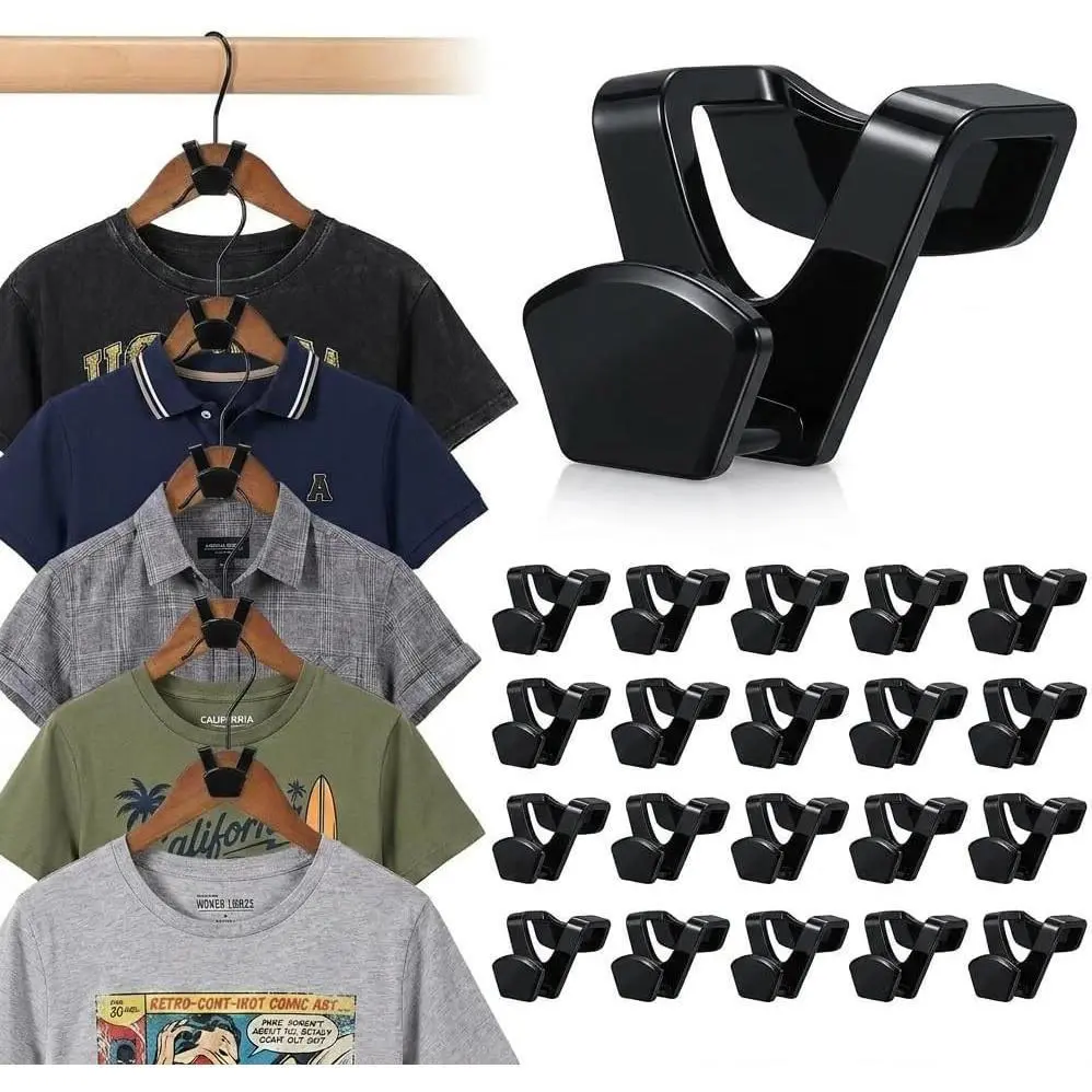 Clothes Hanger Connector Hooks 60 Pack, Space Saving Hangers