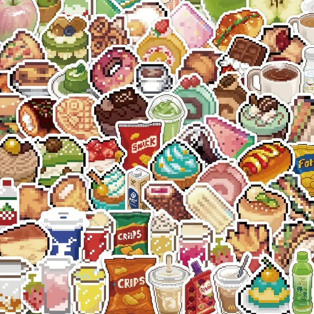 5-Pack Reusable Stickers, 80pcs Per Pack, 400pcs Total, Candy Beverage Snack Stickers, Creative Food Stickers, Phone Decorations