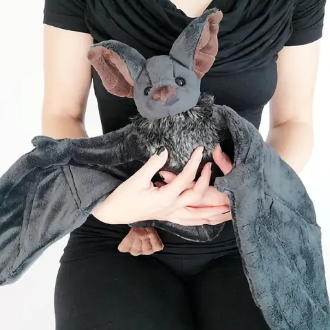 Cute Bat Plush Toy, Soft Fluffy Stuffed Bat Animal Doll, Adorable Night Creature, Perfect Halloween Gift for Kids, Stuffed Animal Gifts