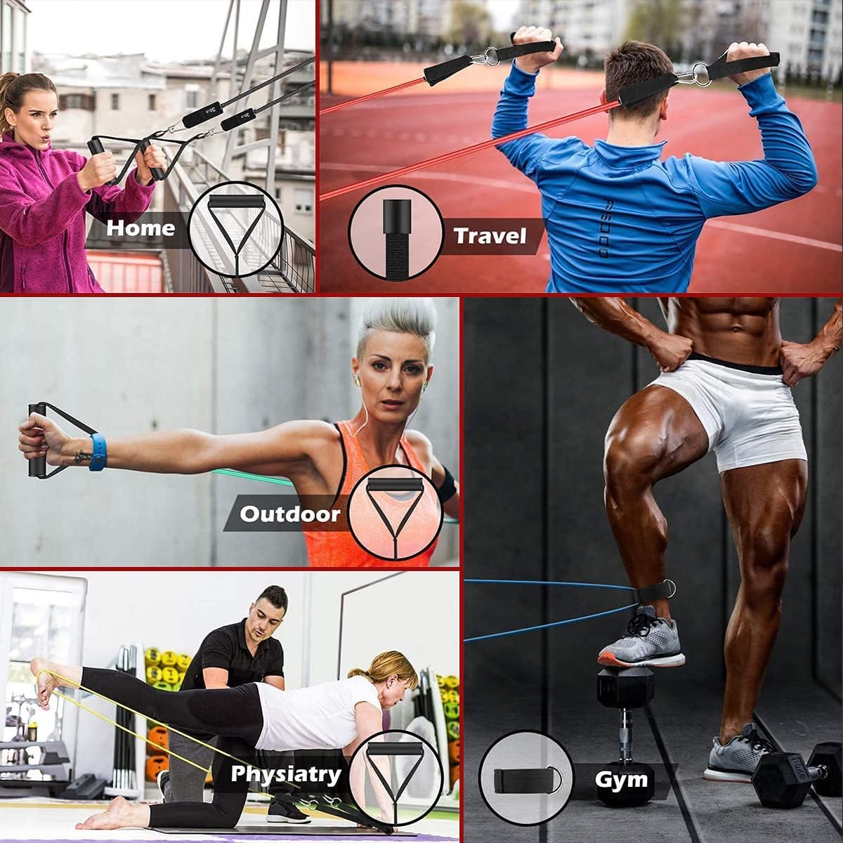 Resistance Band Set, Resistance Bands with Handles for Men and Women, Exercising Bands for Fitness Weights Work Out at Home, Home Workout Equipment