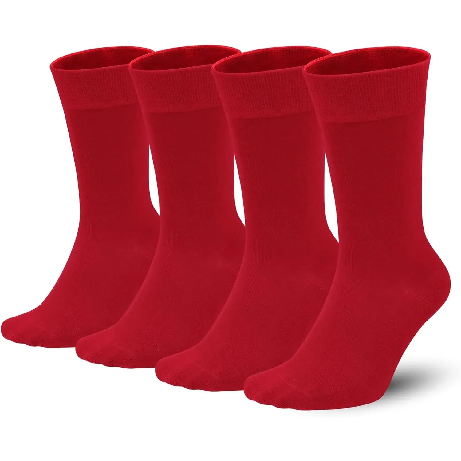 Men's Combed Cotton Crew Socks 4-Pack - Neon Vivid Color Crazy Fashion Dress Socks(Gift)