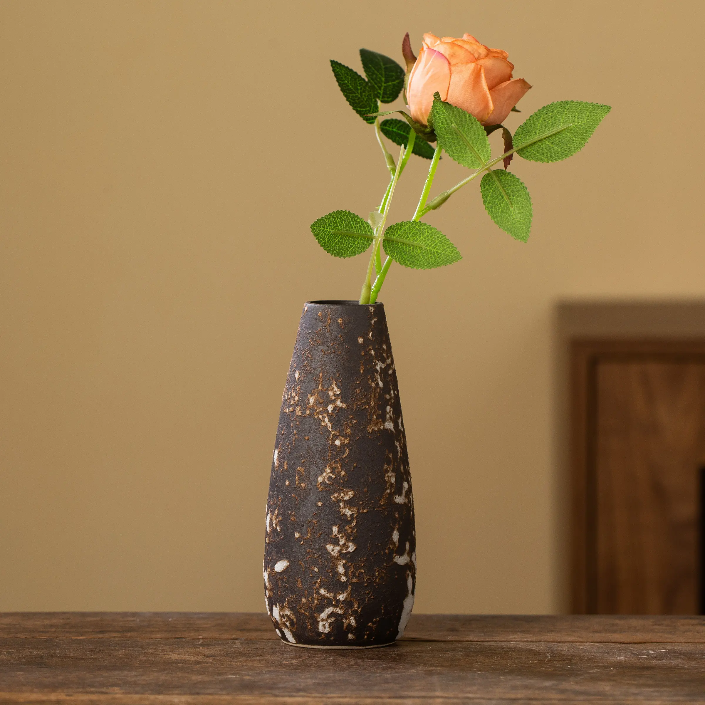 High-End Handmade Ceramic Vase Decor, Hotel Lobby Coffee Table Decoration, Dried Flowers Silk Flowers Fresh Flowers Bottle Art Pot