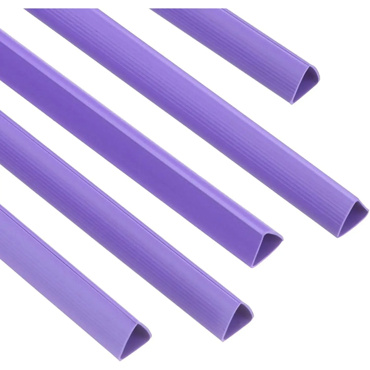 100Pcs Binding Bars, 10mm Slide Grip, 70 Sheets Capacity A4 Size Triangle Presentation Binder for Report Cover and Resume, Purple