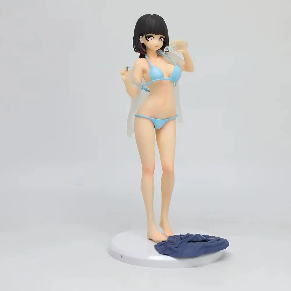 Water Drinking Girl Swimsuit Figure, Cute Anime Style Desktop Decor, Collectible Model Statue, Perfect Gift for Fans, Collectible Figurines