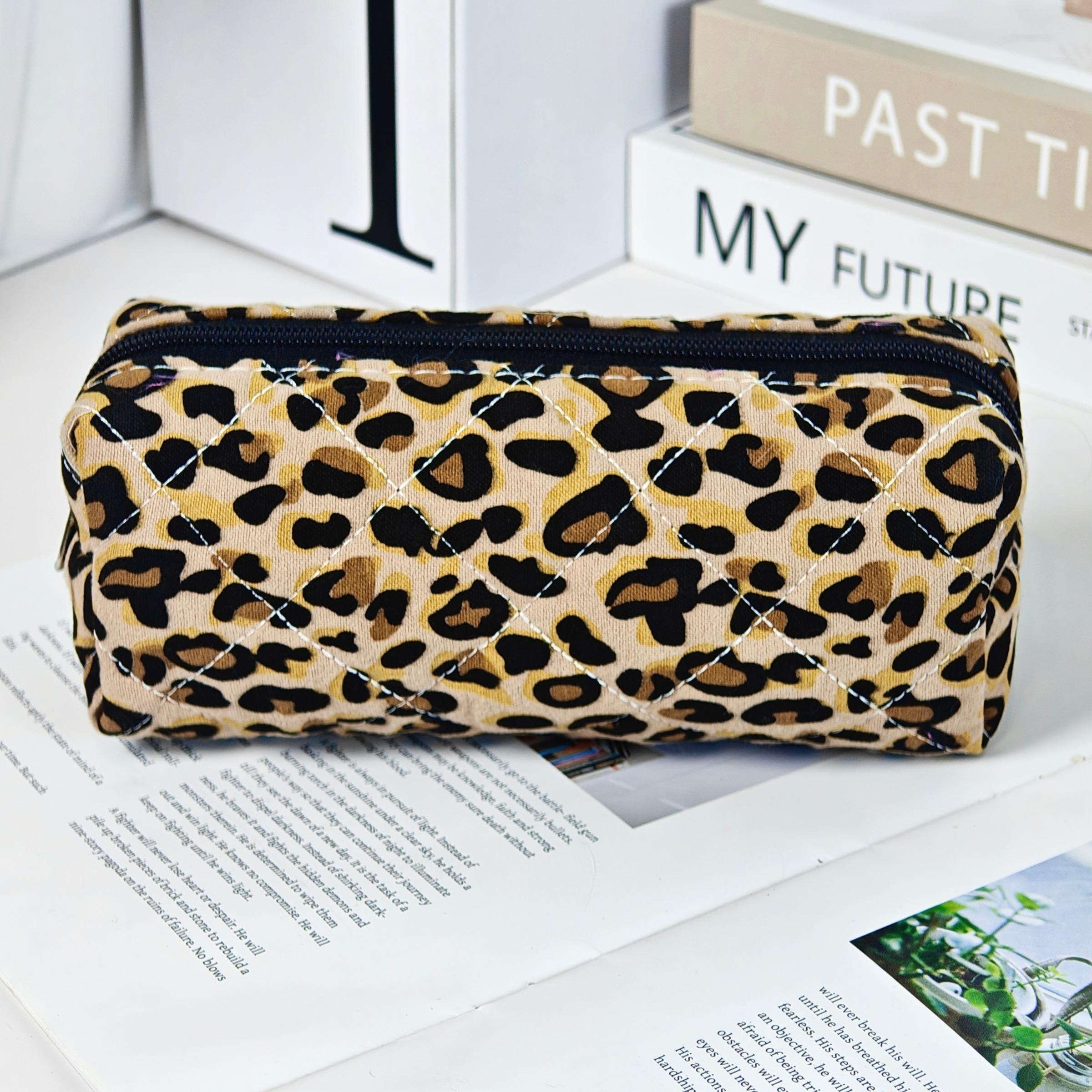 Leopard Pattern Makeup Bag Set, 3 Counts Large Capacity Travel Cosmetic Storage Bag, Zipper Makeup Organizer Pouch, Versatile Storage Bag for Travel & Daily Use, Travel Cosmetic Bags
