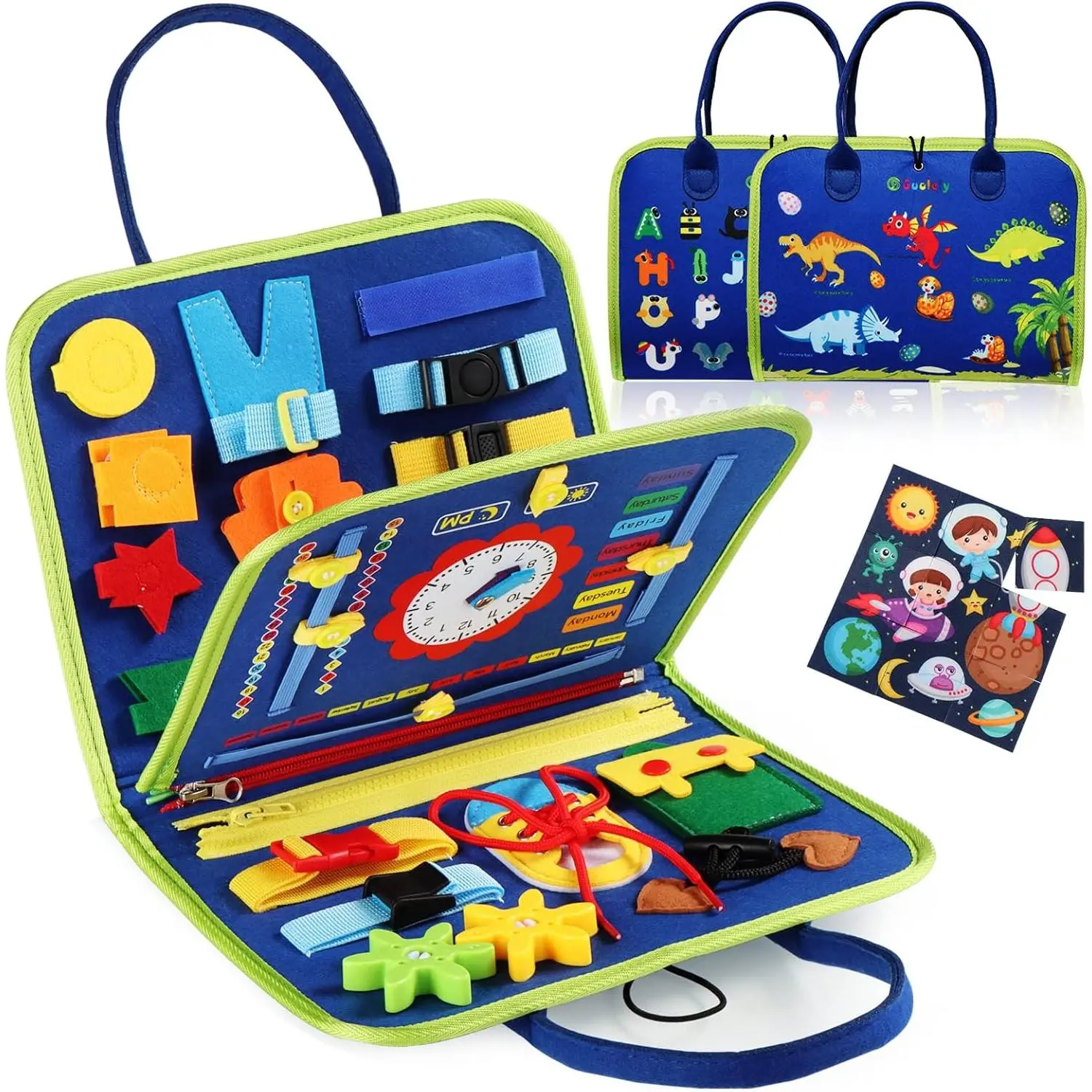 Busy Board Montessori Toy for 3-6 Year Old Toddlers - Educational Activity Developing Sensory Board for Fine Basic Dress Motor Skills - Travel Toys for Plane Car, Gift for Boys Girlsfidget toys