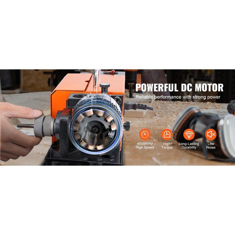 VEVOR Drill Bits Sharpener, 3-13mm Drill Bits Grinder Sharpener, Lip Relief Angle 95-135 Point Angle Adjustable Drill Bit Re-Sharpener, Portable Sharpening Machine with 11 Collets, CBN SDC Wheel
