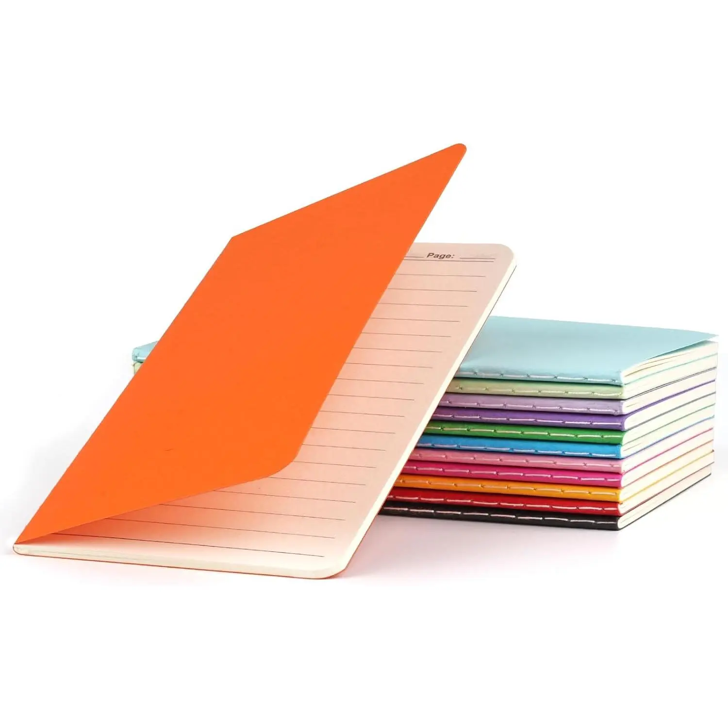 12-Pack Modern Lined Pocket Notebooks, 3.5x5.5 in Bulk Pack, 30 Sheets/60 Lined Pages Each, Colorful Cover Composition Notepads for Classroom Students, Office Stationery Travel Supplies