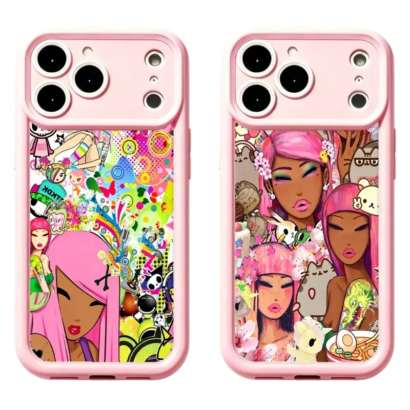 Y2K Aesthetic Pink Hair Girl Collage Phone Case,For iPhone 11 12 13 14 15 16 17 promax for Samsung S26 S25 S24 S23 S22 S21  special chistmas gift,Gifts For Fans Men Women,Phone Accessories,phone cases