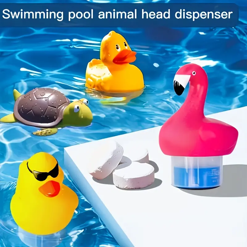 Foldable Plastic Floating Pool Chemical Dispenser, Adjustable Release, Suitable for 3" Chlorine Tablets, Compatible with Above-Ground Pools