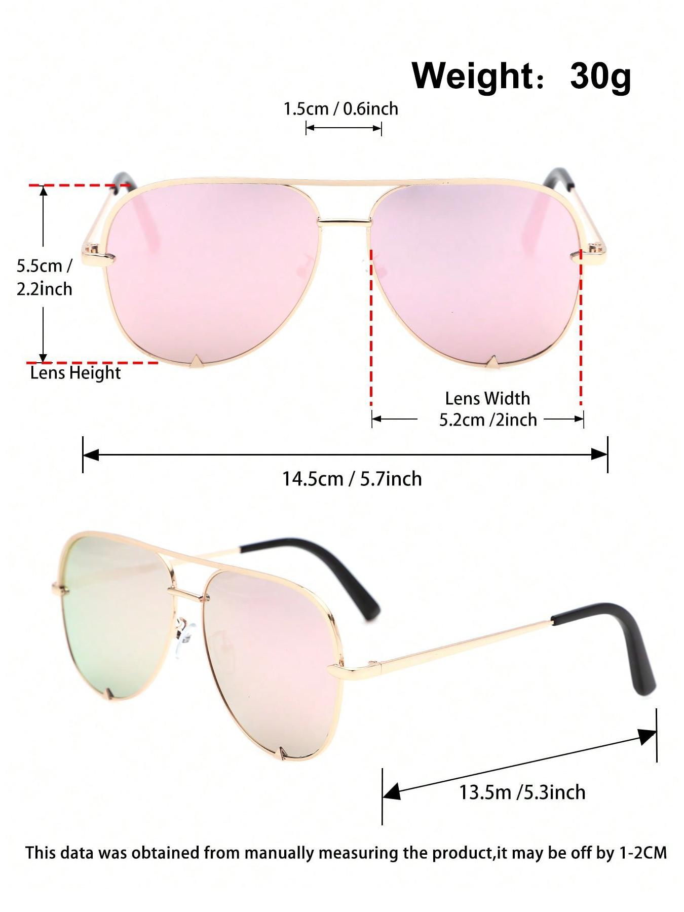 1 Pair Summer Top Bar Design Aviator Frames Sunglasses, New Personality Travel Accessories for Women & Men, Lightweight and Durable for Outdoor Sun Protection Glasses for Daily Use