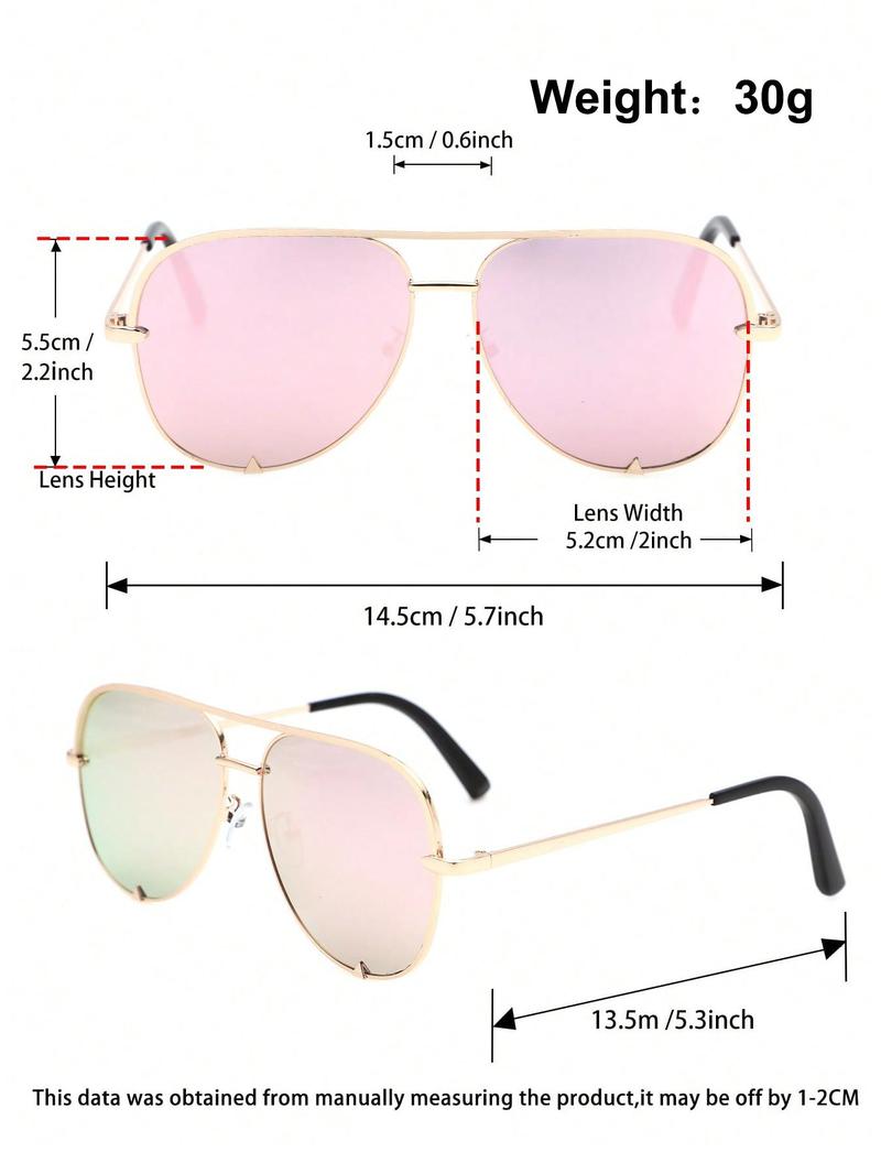 1 Pair Summer Top Bar Design Aviator Frames Sunglasses, New Personality Travel Accessories for Women & Men, Lightweight and Durable for Outdoor Sun Protection Glasses for Daily Use