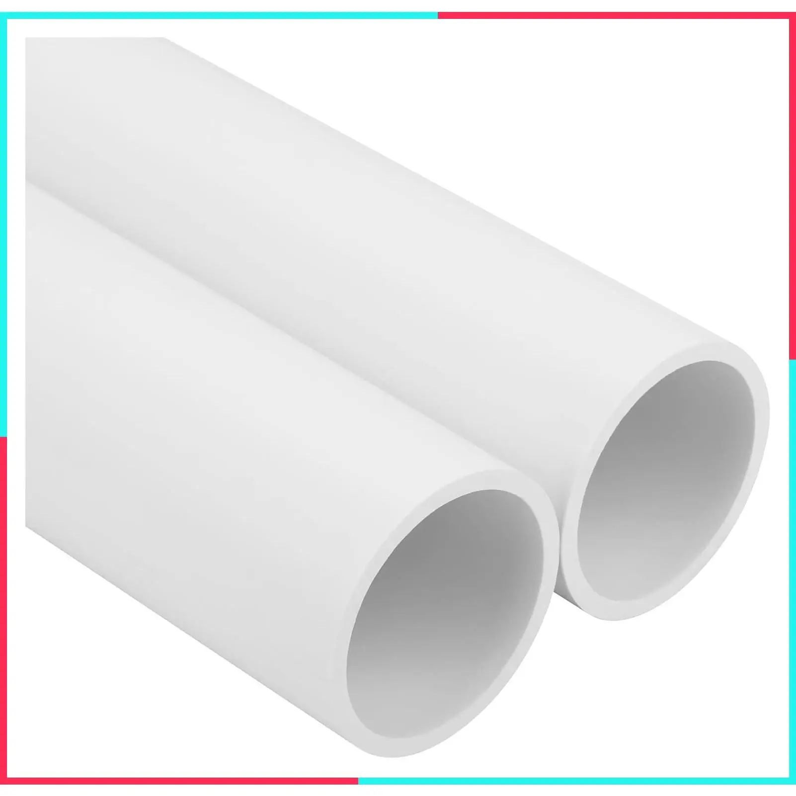 2Pcs 2" x 17" White Sch40 PVC Pipe, Industrial Grade Rigid Pipe for Home DIY, Greenhouse, Garden, Farm, Workshop, Furniture Grade