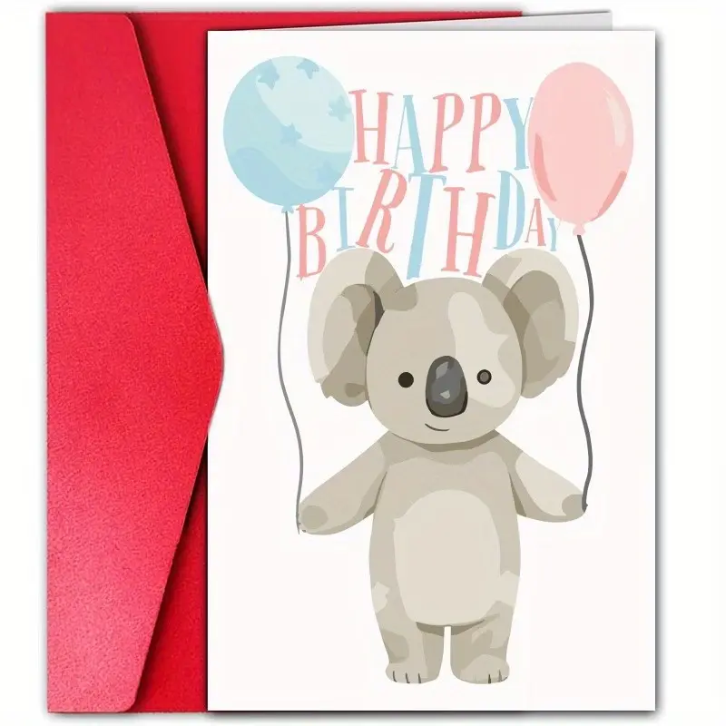Funny Birthday Card, Creative Koala Pattern Greeting Card, Perfect Gift for Friends and Family, Unique and Fun Design, Ideal for Celebrations