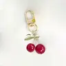 Resin Fruit Keychain, Cute Pink Red Strawberry Cherry Keychain Bag Charm Purse Handbag Backpack Pendant Accessories,Strawberry Cherry Pendant Charms Wallet Decoration Keychain,Strawberry Cherry Keyring for Christmas Valentine'S Day