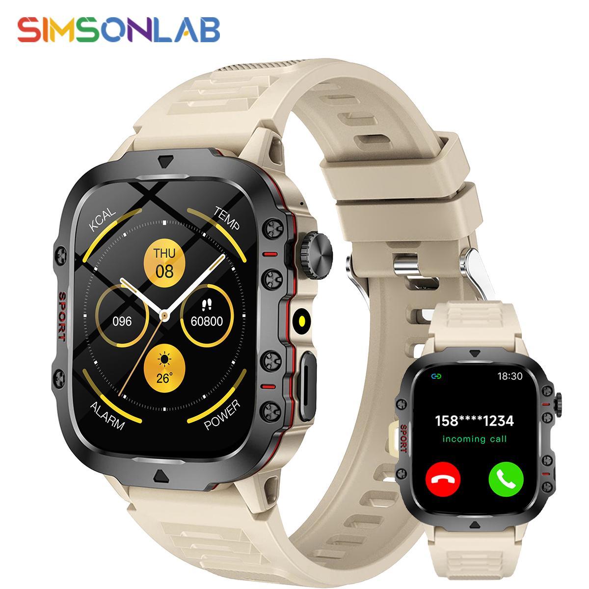 SIMSONLAB Multifunctional Smart Watch, Fashion Digital Watch with Flashlight, Sports Watch with Wireless Call Support, 100+ Sports Modes for Android and iOS