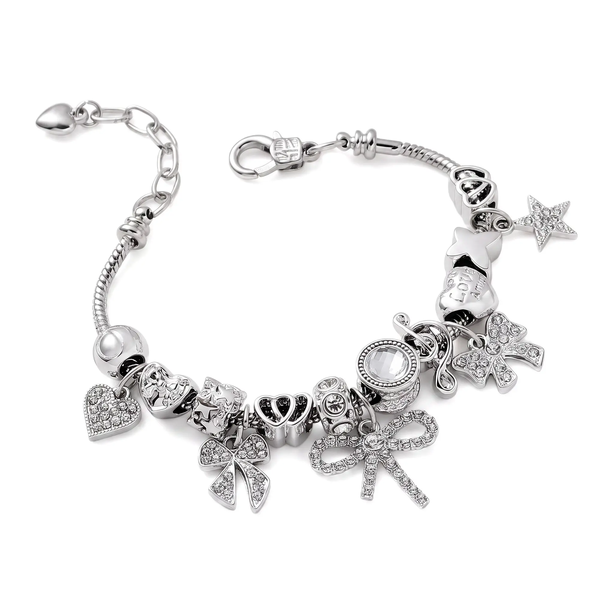 Lovely All-match Women Fashion Jewelry, Zinc Alloy Bracelet Adorned With Star, Musical Note And Bow Decorations, Daily Essential Wrist Accessory, Great For Travel Shooting And Party Styling, Elegant Keepsake Gift Option For Various Celebration Occasions