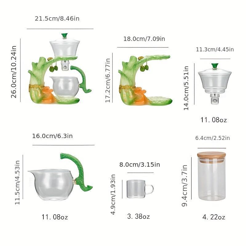 Chinese Style Tea Set, 1 Set Cabbage Designed Teapot, Tea Making Tool for Home Living Room Office, Gift for Tea Lover, Housewarming Gift Ideas