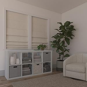 Cordless Roman Shade Textured 100% Total Blackout, Linen, 31" W x 64" H Cordless Roman Shade Textured 100% Total Blackout, Linen, 31" W x 64" H