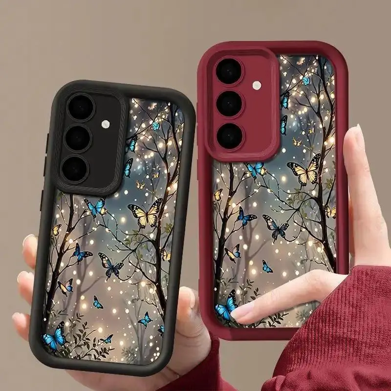 Butterfly Silicone Smartphone Case - Dreamy Design, Anti-Drop, Anti-Fingerprint Cellphone Accessory for  Galaxy S26 S25 S24 S23 S22 S21 Fe Plus Ultra A13 A14 A15 A16 A17 A33 A34 A35 A36 A52 A53 A54 Note20 Handheld Device,Ha,Stickers,Magnetic,iPhoneGalaxy