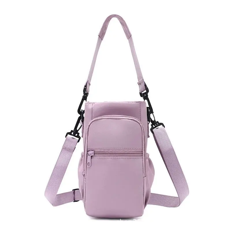 Women's Crossbody Magnetic Water Bottle Sleeve - Sturdy Oxford Cloth, Lightweight Protective Twill Insulated Drink Holder, Adjustable Shoulder Strap Portable Pouch for Outdoor Camping Travel, Adjustable Strap