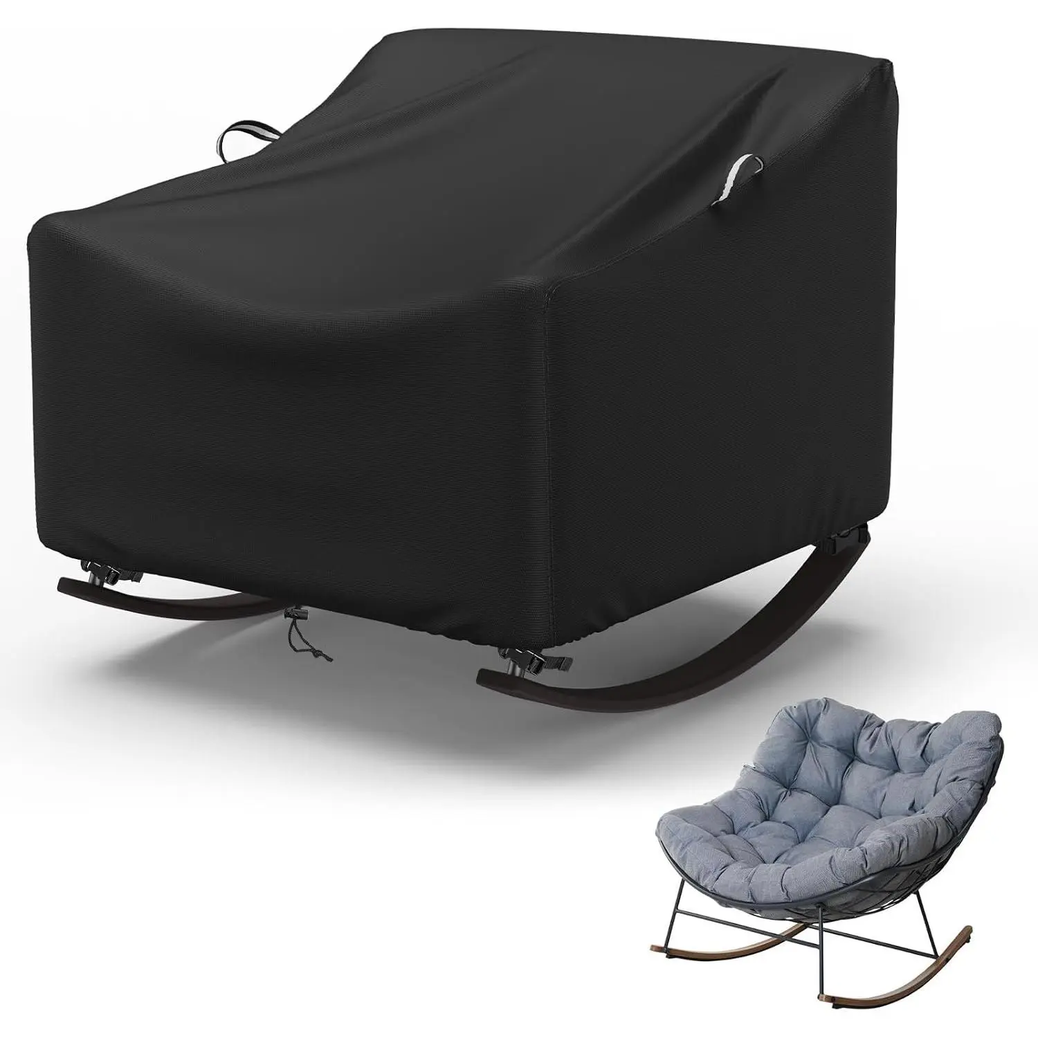 Outdoor Papasan Rocking Chair Cover,Heavy Duty  Rocker Cover ,Fits for Rocking Chairs & Rattan Wicker Chairs-39"W x 45"D x 36"H