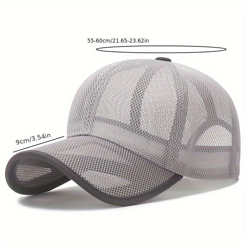 2pcs High-End Casual Outdoor Baseball Caps with Hollow Breathable Mesh Brim, Adjustable Snapback Closure, Unisex Summer Sun Hats for Travel, Work & Outdoor Activities (Black/Dark Gray), Adjustable Baseball Cap | Casual Cap | Mesh Design