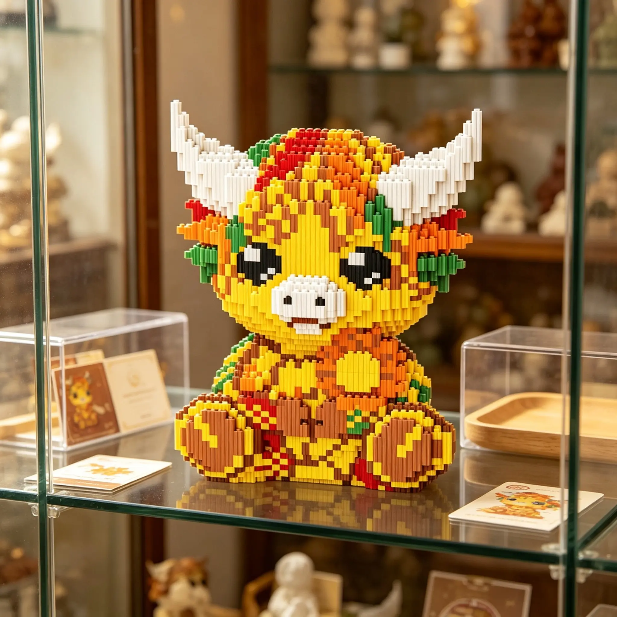 Bj Highland Cow Animal Puzzle Model, 3D DIY Craft Kit, Indoor Decoration, Birthday Christmas New Year Party Gift, Surprise Present