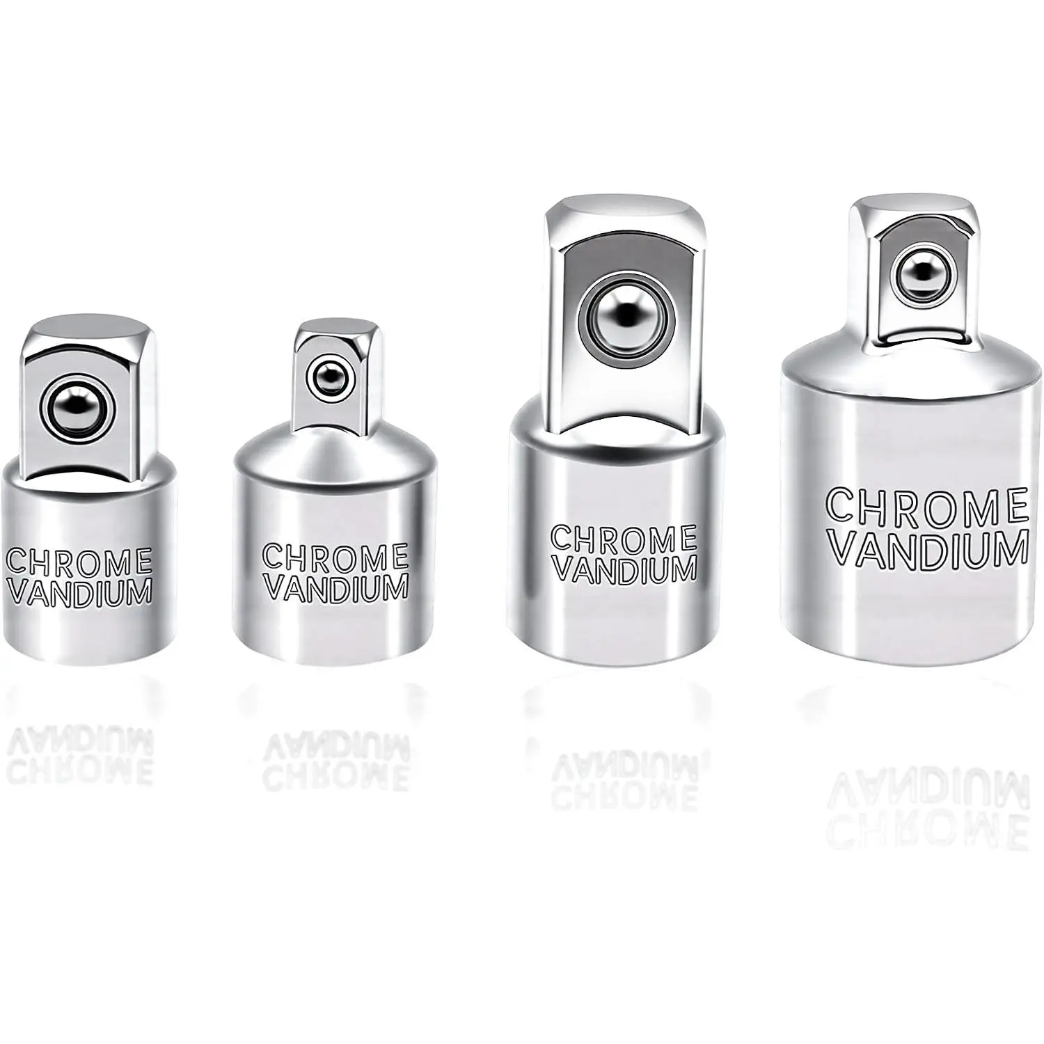 4 count Socket Adapter Set, 3/8 to 1/2 Socket Adapter, 3/8 to 1/4 Square Ratchet Reducer Sets for Automotive and Construction