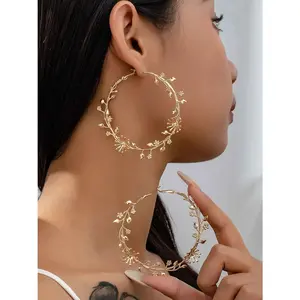 Fashionable Flower Design Hoop Earrings, Ear Hoops, Fashion Jewelry for Party, Daily Clothing Decor, Trendy All-match & Exquisite Jewelry for Birthday Gift, Trendy Fashionable Accessories, Fashion Chic Accessories
