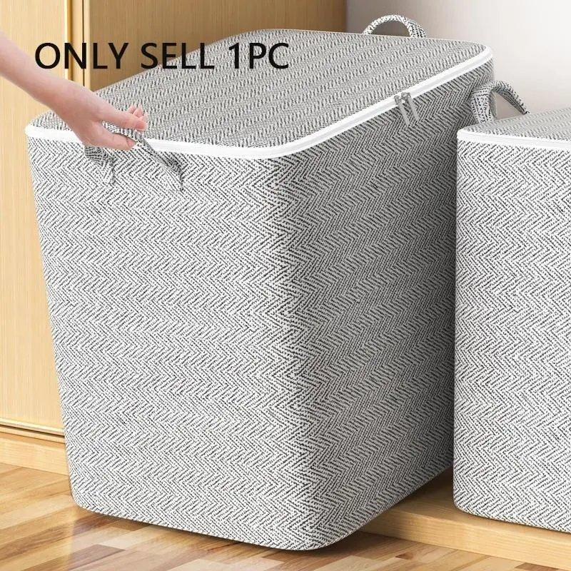 Large Capacity Clothes Storage Bag, Foldable ClothesStorage Organizer with Zipper, Multifunctional StorageSupplies for Bedroom, Dormitory, Wardrobe