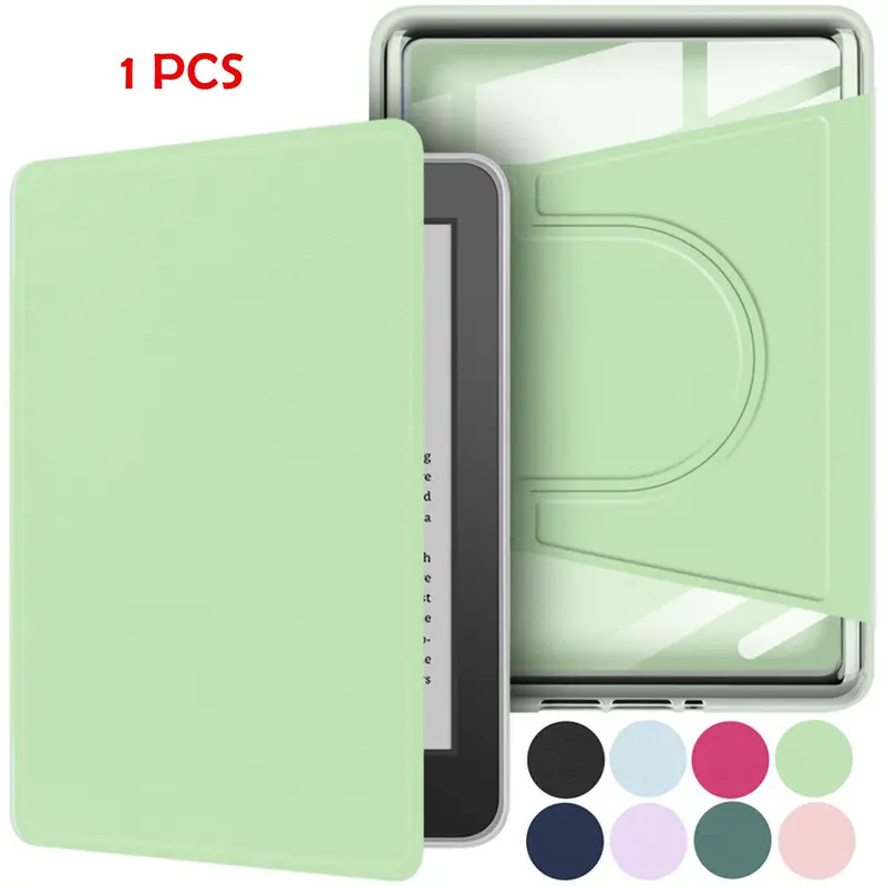 360 Degree Rotating Acrylic Magnetic Bracket Case, Tablet Accessories, for Kindle 2024/2022 11th Generation 6-Inch Model No. RS23CV, Detachable Protective Adjustable Stand Cover with Clear Back and Auto Sleep/Wake (Case Only)