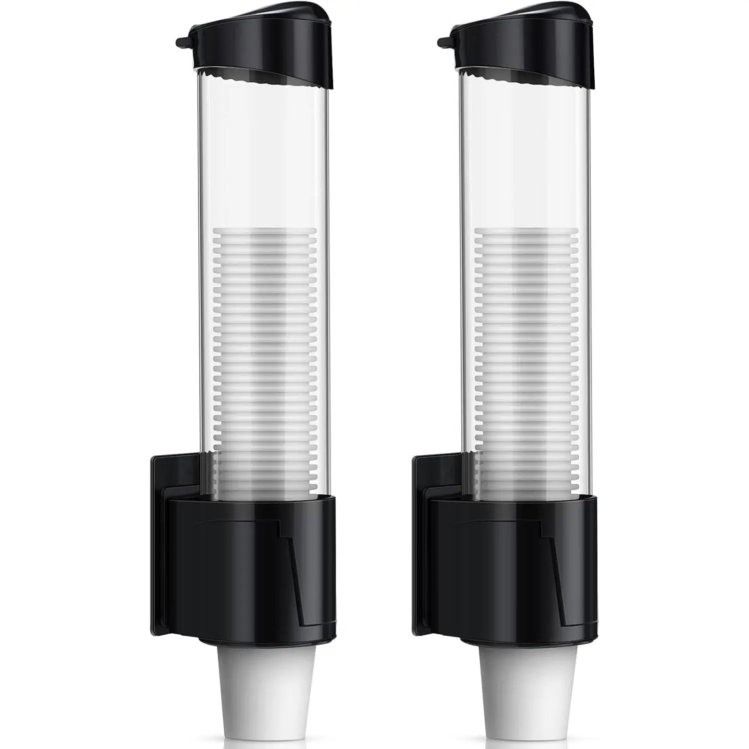 2 Pieces Cup Dispenser Pull Type Automatic Remover Fit 5 oz to 7 oz Plastic Water Machine Cup Holder Wall Mount Bathroom Home Office Hospital (Classic)