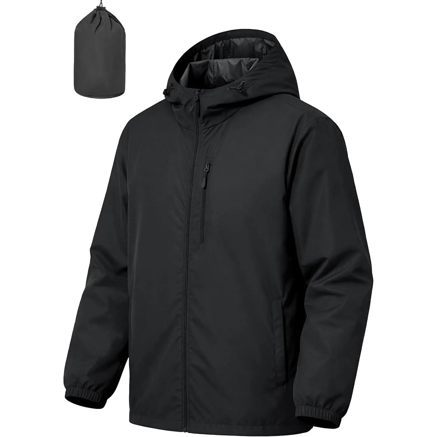 Mens Cycling Jacket Waterproof Rain Jacket Lightweight Packable Windbreaker for Hiking, Cycling, Running, Fishing, Golf, Rainy-Day Work